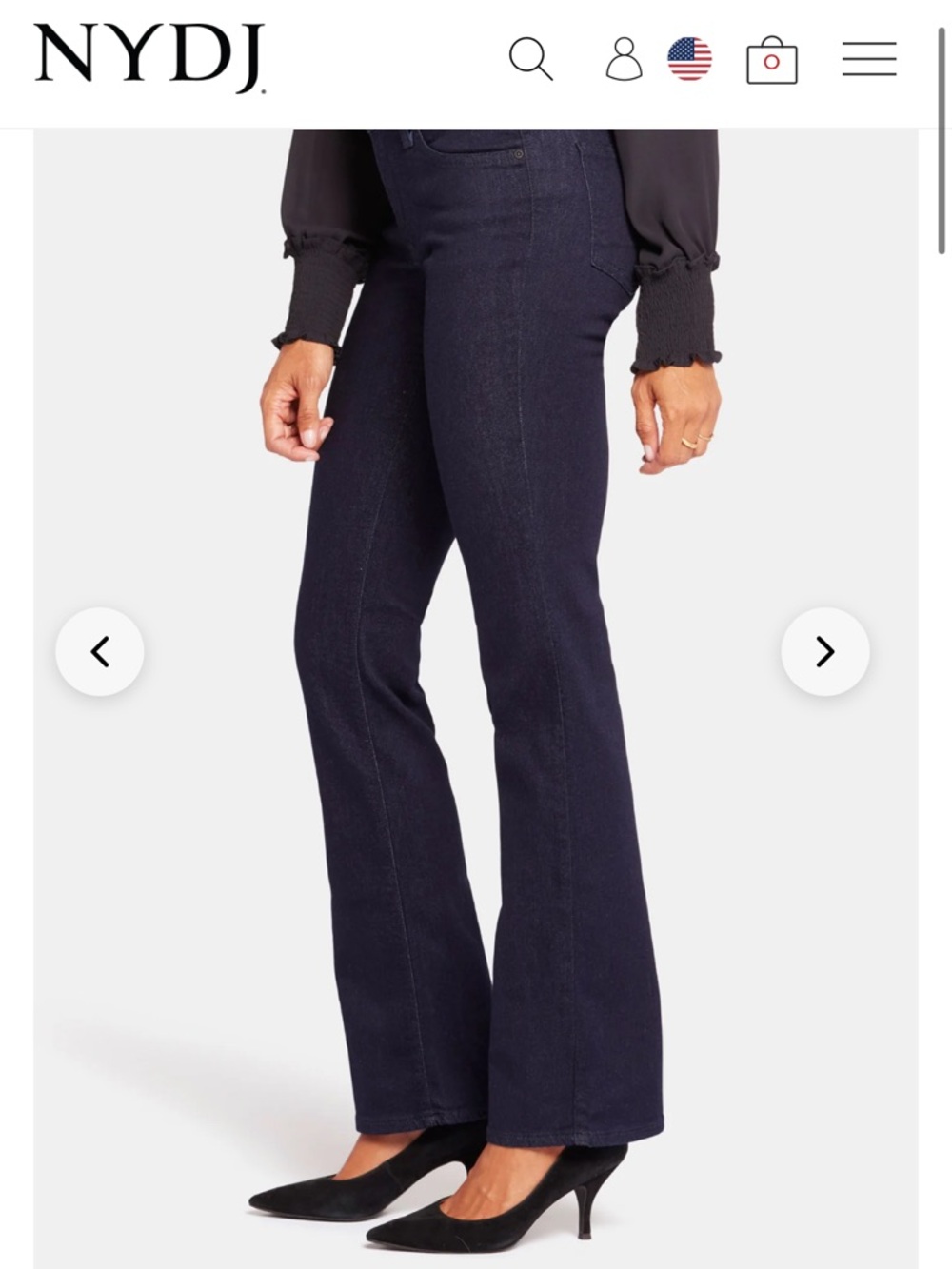 NYDJ Barbara Bootcut Jeans in Dark Indigo NWT Size 8 - Picture 3 of 5